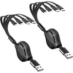 Multi Retractable Laddkabel 4-i-1 Multi Laddare Sladd 4A USB