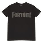 Fortnite Logo Boys T-Shirt Black/Black 12-13 Years | Xbox PS4 PS5 Switch, Kids Clothing, Gamer Birthday Gift Idea for Boys