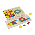 Melissa & Doug Pattern Blocks and Boards Set | Wooden Toy | Developmental Toy | 3+ | Gift for Boy or Girl