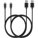 Lot 2 cables pour Bose SoundLink Color/Micro/Mini 2/Mini II/Revolve/Revolve Plus - Cable micro usb Noir 1 Mètre Phonillico®