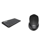 Logitech Pebble Keys 2 K380s, Multi-Device Bluetooth Wireless Keyboard with Customisable Shortcuts & M330 SILENT PLUS Wireless Mouse, 2.4GHz with USB Nano Receiver, 1000 DPI Optical Tracking