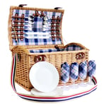 Stretford 4 Picnic Basket Basket Panier avec accessoires - Idées Cadeaux pour Anniversaire, Mariage, Anniversaire et Entreprise