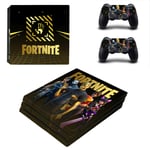 PS4 Pro Black Gold Midas Console Skin, Decal, Vinyl, Sticker, Faceplate - Console and 2 Controllers - Protective Cover for PlayStation 4 PRO