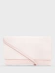 Hobbs Renata Suede Clutch Bag, Pale Pink