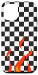 iPhone 13 Black and White Checkered Checkerboard Pattern with Flam Case