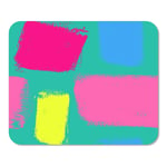 Mousepad Computer Notepad Office Blue Paint Dry Brush Sketch Artsy in Bright Neon Colors Hot Pink Strokes and Swirls Home School Game Player Computer Worker Inch