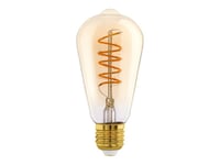 Eglo - Led-Glödlampa Med Filament - Form: St64 - E27 - 4 W (Motsvarande 25 W) - Varmt Vitt Ljus - 2000 K - Bärnsten