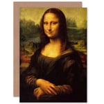 Leonardo Da Vinci Mona Lisa Old Painting Greetings Card Plus Envelope Blank inside