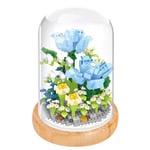 Blombukett Byggsats Konstgjorda blommor Byggstensleksaker för DIY Heminredning Alla hjärtans presenter