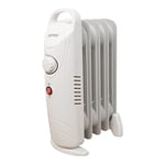 Benross 41640 Portable 5 Fin Mini Oil Filled Radiator/Low Energy Plug in Heater/Adjustable Thermostat/Automatic Overheat Protection/Cool Touch Carry Handle / 500W / White