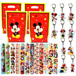 Mickey & Minnie Mouse Children's Birthday Toy Set 32 Pcs Key Ring+Snap Bracelets