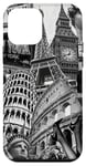 Collage rétro Paris New York Londres Rome World Travel Coque pour iPhone 12 mini
