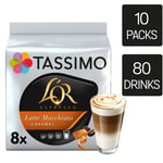 Tassimo Coffee Pods L'OR Latte Macchiato Caramel 10 Packs (80 Drinks)
