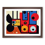 Boombox Abstract Vol.2 H1022 Framed Print for Living Room Bedroom Home Office Décor, Wall Art Picture Ready to Hang, Walnut A2 Frame (64 x 46 cm)