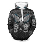 Twelve constellations Men's Hoodies Viking Eagle Cool Funny Durable Printed Pullover White S