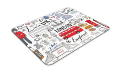 London Attractions Fun Drawing Mouse Mat Pad - Cool Art Gift Computer #14485