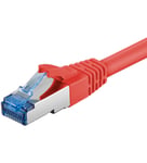 Cat 6a S/FTP LSZH Netværkskabel - Rød - 0.50 m