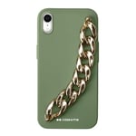 case&me Coque avec poignée de chaîne pour iPhone XR, poignée de chaîne pour Selfie, Vert Pastel