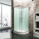 Schulte - Cabine de douche intégrale avec porte coulissante, verre 5 mm, cabine de douche complète Ibiza 90 x 90 cm, arrondie