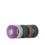 GAFFA TAPE MINI MIX DARK  5 ROLLS 12 MM X 5,4 MTR.