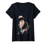 Womens Official Billy F Gibbons of ZZ Top Live VI V-Neck T-Shirt