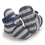 Baby Striped Non-slip Soft-soled Warm Toddler Shoes E 6-12m