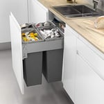 Menage Confort Poubelle amovible avec ouverture automatique pour armoire de cuisine avec 4 poubelles