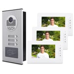 7 Inch HD IR Video Intercom Doorbell One Camera With Three Monitor (US Plug) REL