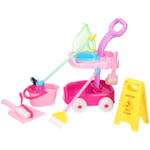 Kids Cleaning Trolley Cart with Mop & Brush Role Toy Set With Cleaning Tools