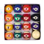 16 st/paket Mini Poolboll Polyester Harts 25MM/32MM/38MM Barn Biljardbord Bollar Set Kid Pool Ball Komplett Set 0.91 38mm