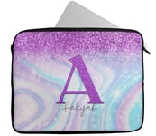 Personalised Any Name Glitter Design Laptop Case Sleeve Tablet Bag Chromebook Gift 8 (16-17 inch)
