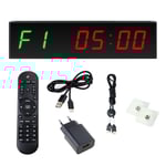 LED Digital Timer 1,5 tums skärm Fitness Training Timer Nedräkning Klocka Stoppur med fjärrkontroll för gym Fitness Training EU
