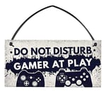 POHOVE 3.9x7.8inch Gamer Wood Signs,Wood Plaques Signs,Wall Hanging Sign,DO NOT Disturb I'm Gaming,Novelty Door Sign Gamer for Boys Bedroom Door Man Cave Son Birthday Xmas Gift