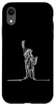 Coque pour iPhone XR One Line Art Dessin Lady Liberty