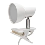 Velamp TL1401-B Clip, Lampe, Spot LED avec Pince, 360 lumens (5W) avec câble et Interrupteur. pour Chambre Enfant, Bureau, Cuisine, Plastique, 5 W, Bianco