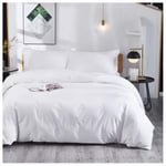 Duvet Cover Set with Matching Pillow Cases 100% Cotton Sateen 300 Thread Count Guaranteed Hotel Quality Quilt Protector Cover Premium Bedding Collection Extra Soft Comforter Luxury White (King)