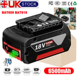 18V 6.5 Ah Battery For Bosch BAT609 BAT610 BAT618 17618 25618-01 GSB GSR