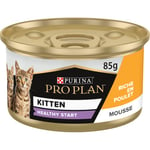 PURINA PRO PLAN | Kitten Healthy Start Mousse | Riche en Poulet | Chaton | Boîte Repas de 85g | Lot de 24