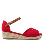 Espadrillos Tommy Hilfiger Rope Wedge Sandal T3A7-32185-0048 M Red 300