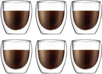 Bodum PAVINA Double Walled Thermo Glasses 0.25 L, 8 Oz, Pack of 6