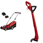 Einhell 3413260 Cordless Lawn Mower GE-CM 18/33 Li Power X-Change (li-ion, for Up to 200 m²) & GC-CT 18/24 Li P-Solo Power X-Change Cordless Grass Trimmer - Supplied without Battery and Charger