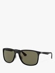Ray-Ban RB4340 Wayfarer Men's Sunglasses, Black/Green Grey