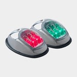 Exalto Lanternset styrbord/babord för sidomontering Exalto, 0.9 W, 12 V, 112.5°, rostfritt stål, 97 x 62 35 mm, röd/grön, båtar <20 meter + ljuskälla LED W