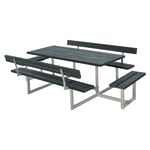 PLUS Picknickbord Basic med Påbyggnad 260 cm ReTex Bord-/Bänkset m/1 ryggstöd + 2 påbyggnader 185815-38