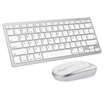 [Updated Version] OMOTON Bluetooth Keyboard and Mouse for New iPad 9 2021/iPad 8 2020-10.2 Inch, iPad Air 4-10.9 Inch, iPad Pro 12.9 - 5th generation (2021), iPad Mini 6, iPhone 13/Pro/Max, White