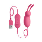 OMG Cute Pink Vibrating Bunny Bullet Small Clit Stimulator 20 Mode Vibrator USB