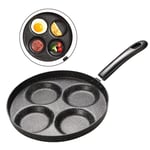 Sue-Supply Omelette Pan Mini Non-stick 4-hole Flat Frying Pan For Pancakes, Omelettes, Swedish Pancake, Plett, Waffles, Etc
