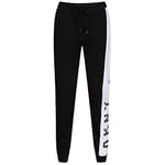 DKNY Men's Lounge Pants, Designer Loungewear with Drawstring Waist, Side Stripe Jogger – Black Sleepwear, L