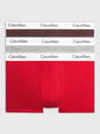 Calvin Klein Modern Cotton Trunks, Pack of 3, Grey/Mahogany/Red