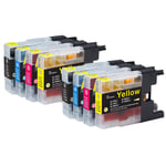 8 Ink Cartridges to replace Brother LC1240Bk LC1240C LC1240M LC1240Y Compatible